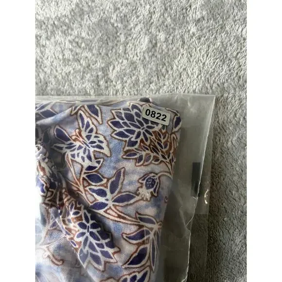 J Jill Love Linen Blouse Top XL Relaxed Printed Lagenlook Coastal Boho Peasant - Picture 13 of 14